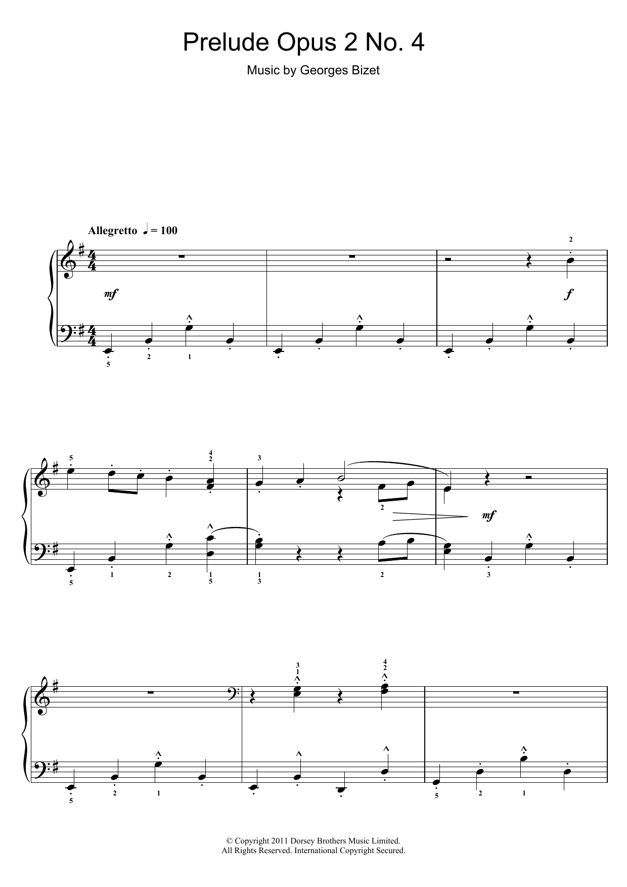 Product picture to: Prelude Opus 2 No. 4