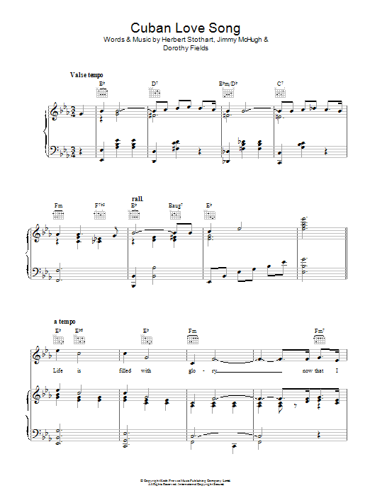 Product gallery: Page 1 of 1 Cuban Love Song, Dorothy Fields