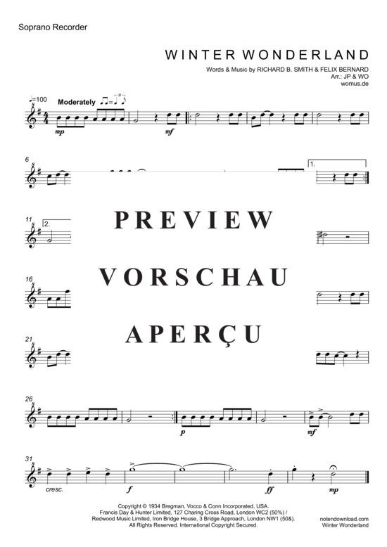 Product gallery: Page 5 of 9 Winter Wonderland (Jazz-Version) , Crosby, Bing, Recorder Quintet SATTB