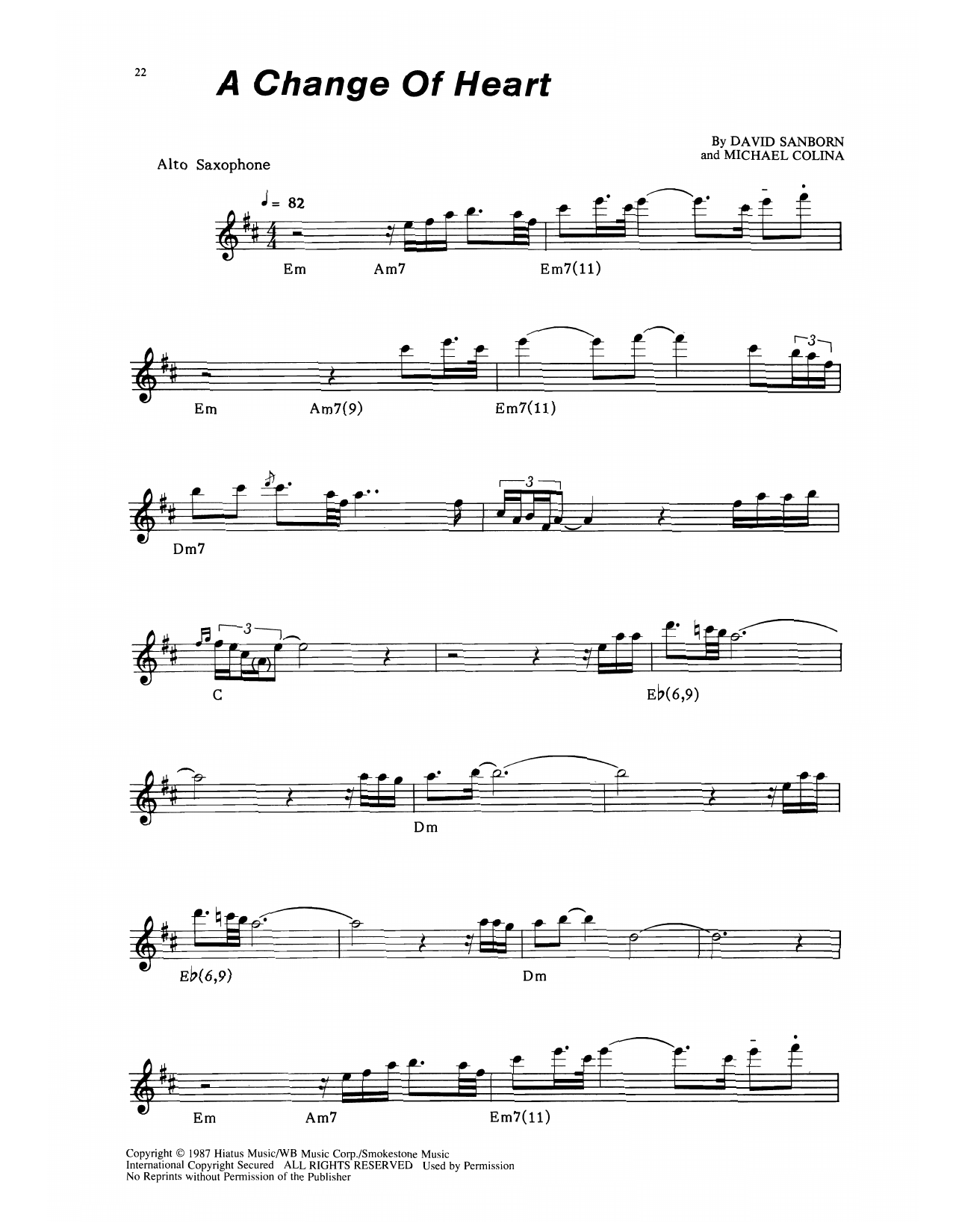 Product gallery: Page 1 of 1 A Change Of Heart, David Sanborn