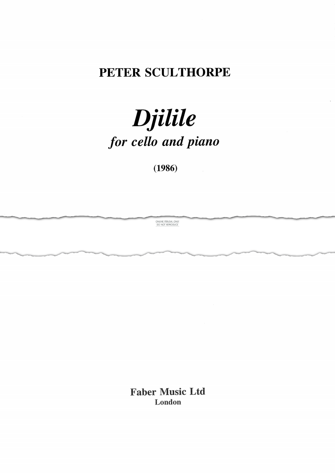Produktgalerie: Seite 1 von 1 Djilile, Peter Sculthorpe, Violoncello