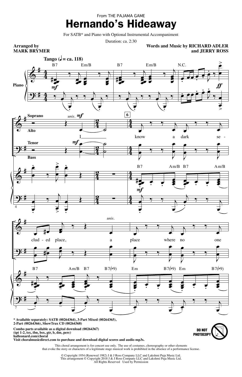 Produktbild zu: Hernando's Hideaway (arr. Mark Brymer)