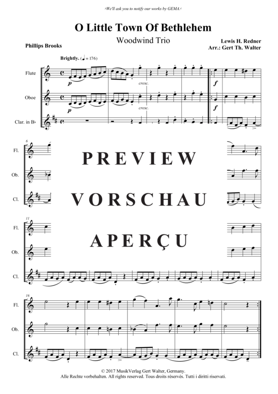 Produktbild zu: O Little Town Of Bethlehem Lewis H. Redner