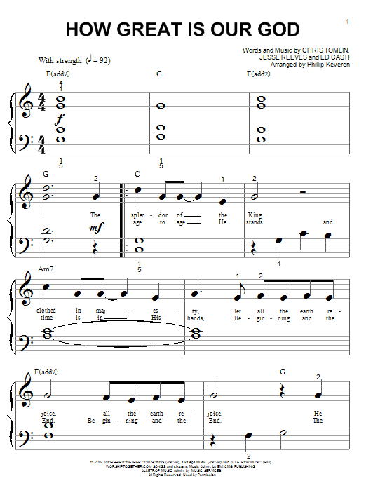 Produktgalerie: Seite 1 von 1 How Great Is Our God (arr. Phillip Keveren), Chris Tomlin, Klavier