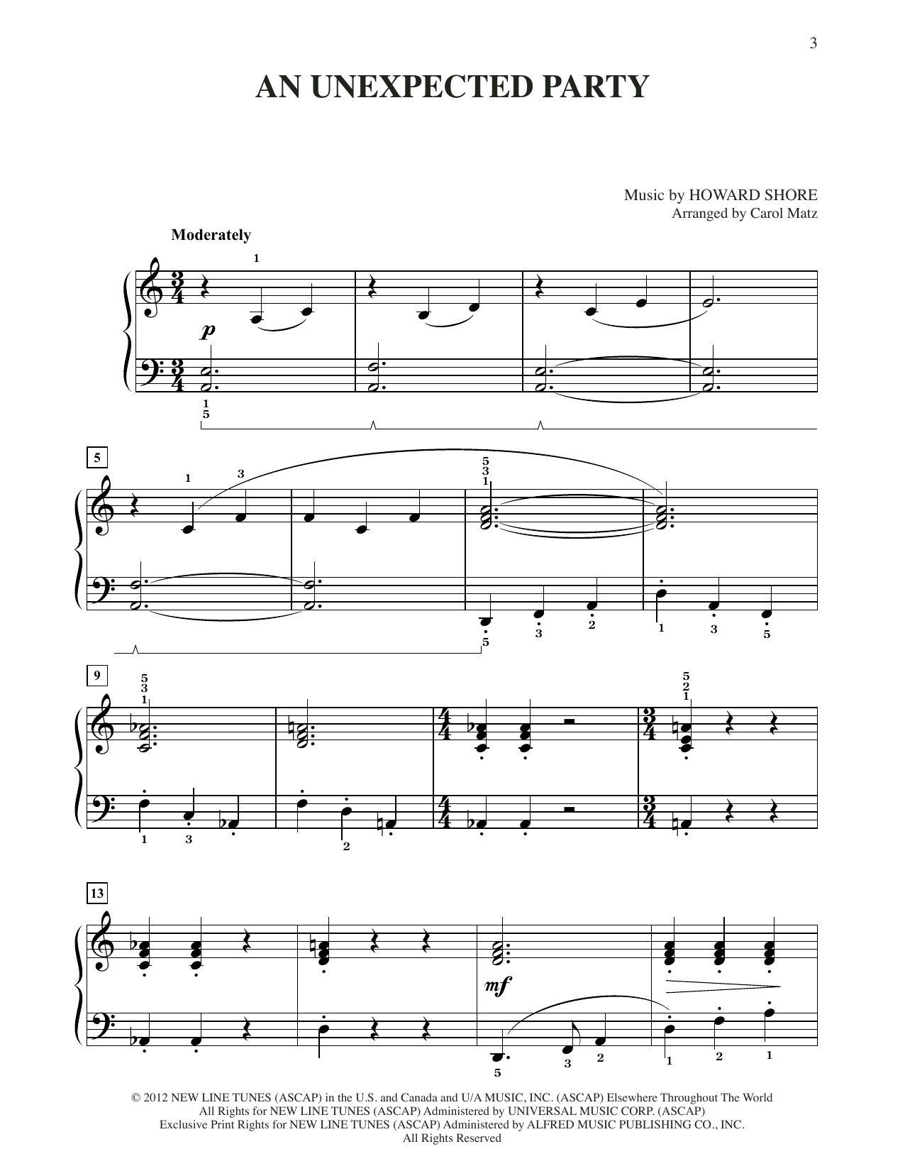 Produktbild zu: An Unexpected Party (from The Hobbit: An Unexpected Journey) (arr. Carol Matz)