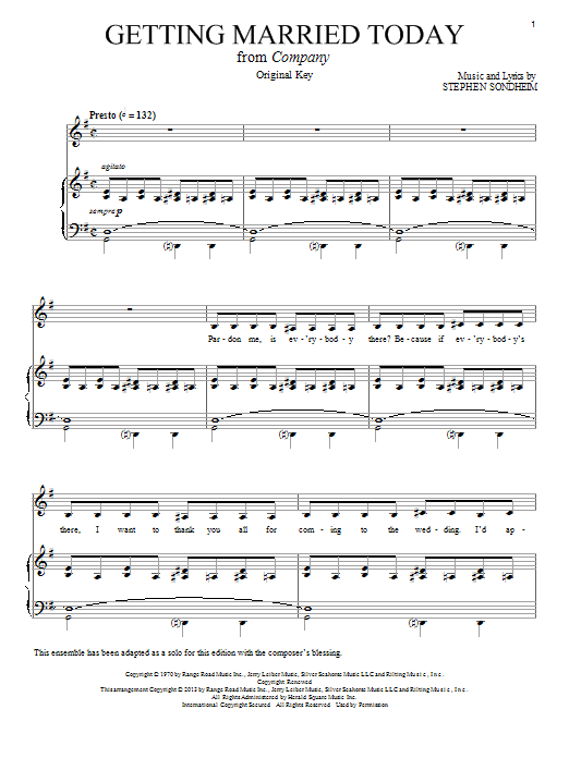 Produktbild zu: Getting Married Today (from Company)