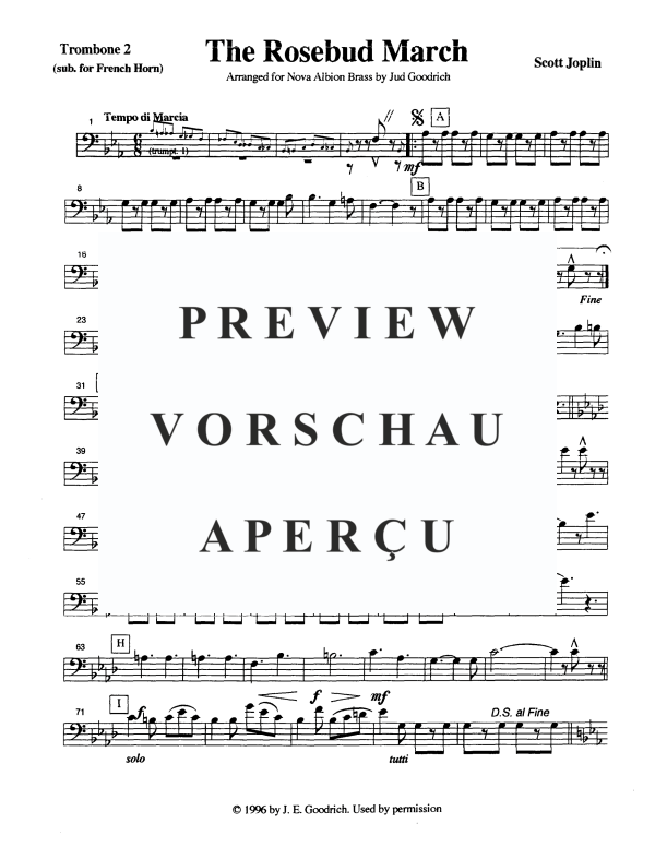 Produktgalerie: Seite 11 von 11 The Rosebud March, , Blechbläser Quintett