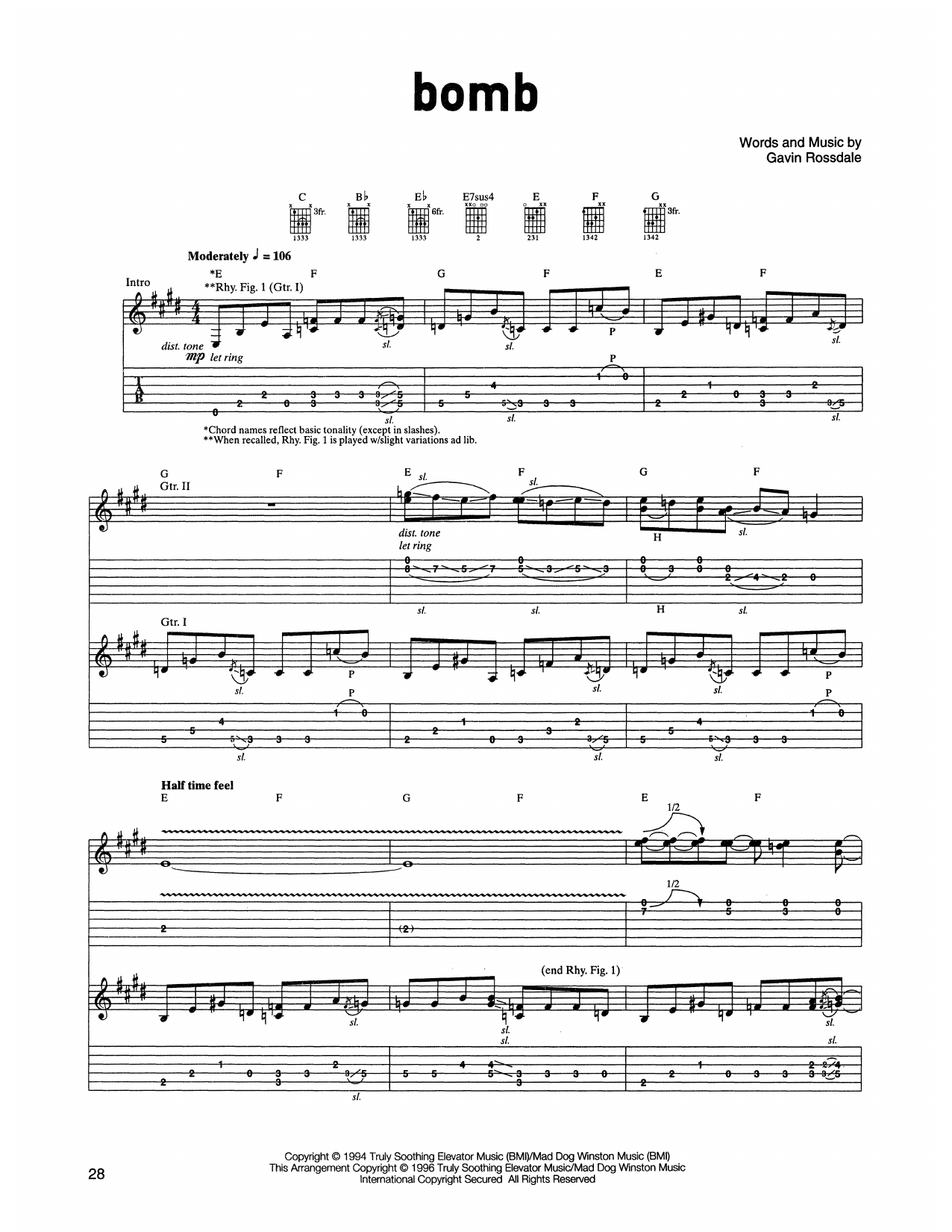 Produktgalerie: Seite 1 von 1 Bomb, Bush, Gitarre