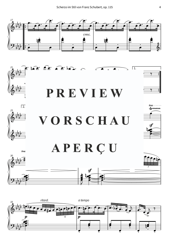 Produktgalerie: Seite 6 von 7 Scherzo im Schubert-Stil über "Ach du lieber Augustin", , Klavier Solo