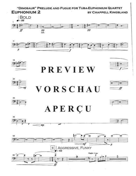 Product gallery: Page 17 of 21 Dinosaur Prelude and Fugue , , (Tuba Quartett EETT)
