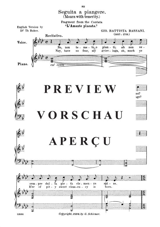 Product gallery: Page 2 of 8 Seguita a piangere, Parisotti, Alessandro, Medium Voice and Piano