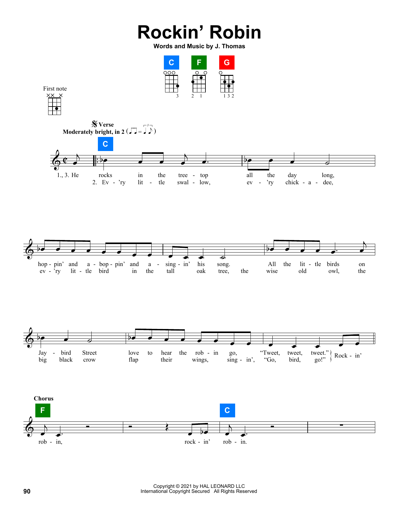 Produktgalerie: Seite 1 von 1 Rockin' Robin, Bobby Day, Ukulele