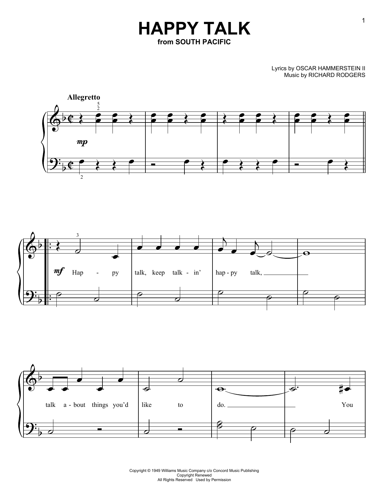 Produktgalerie: Seite 1 von 1 Happy Talk (from South Pacific), Rodgers & Hammerstein, Klavier