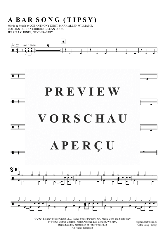 gallery: A Bar Song (Tipsy), Shaboozey, Drums