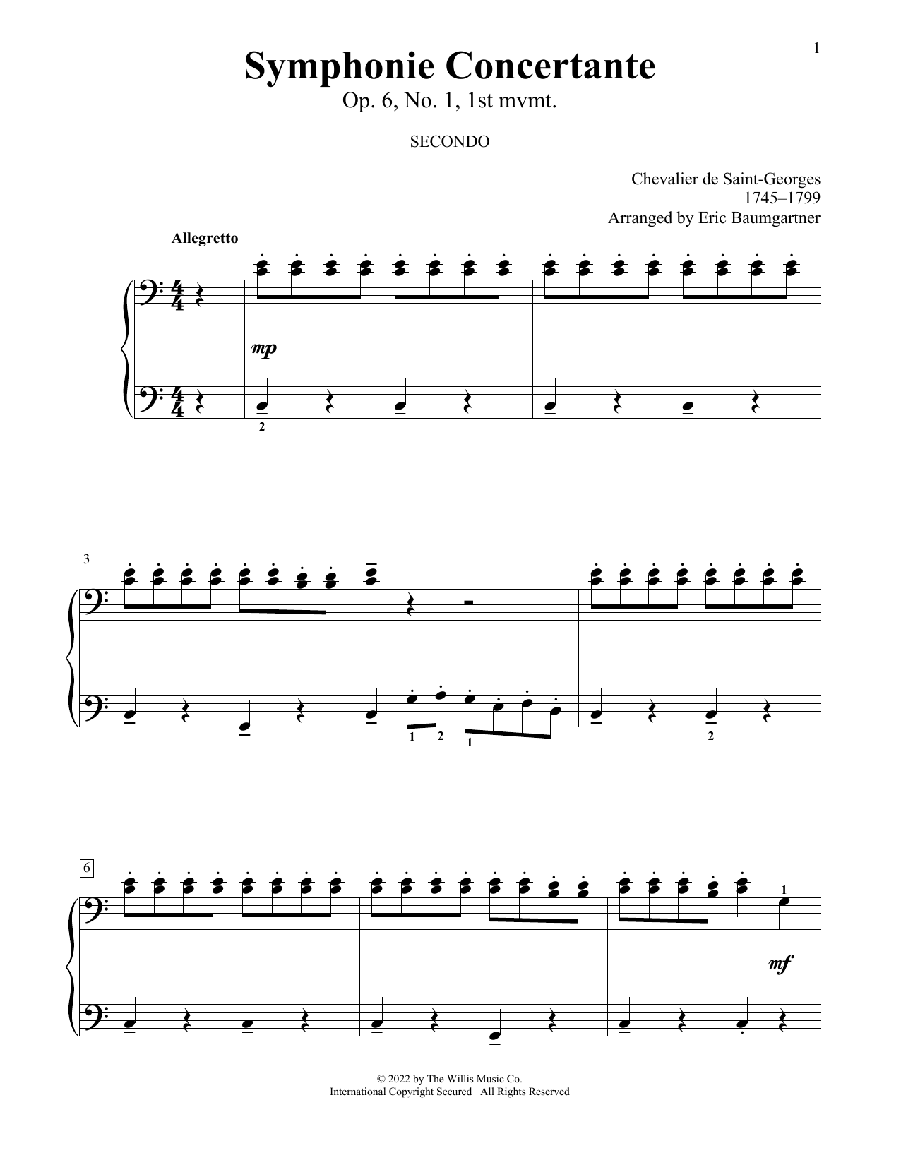Produktbild zu: Symphonie Concertante, Op. 6, No. 1, 1st Mvmt (arr. Eric Baumgartner)