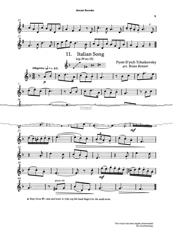 Product gallery: Page 1 of 1 Italian Song, Pyotr Ilyich Tchaikovsky