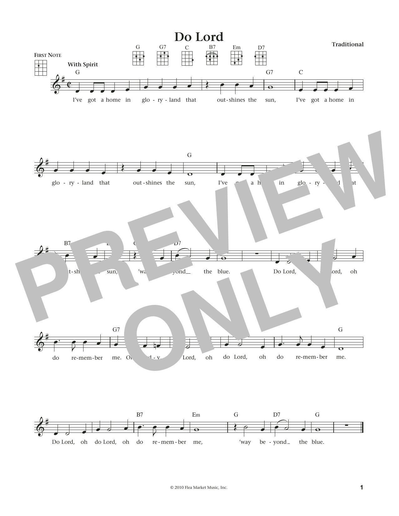 Product gallery: Page 1 of 1 Do Lord (from The Daily Ukulele) (arr. Liz and Jim Beloff), Traditional