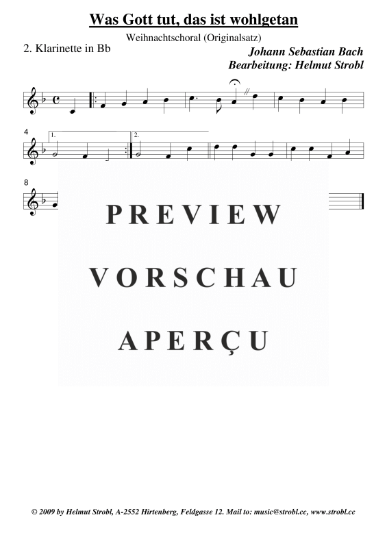 gallery: Was Gott tut das ist wohlgetan, , Klarinettenquartett