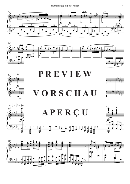 Produktgalerie: Seite 7 von 8 Humoresque in B flat minor - Op. 101 No. 8, Poco andante , , Klavier Solo
