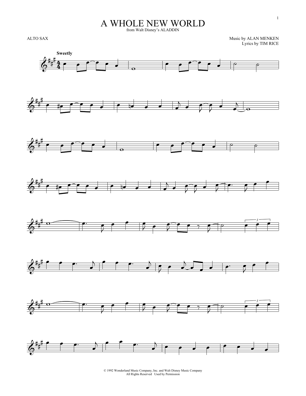 Product gallery: Page 1 of 1 A Whole New World (from Aladdin), Alan Menken & Tim Rice