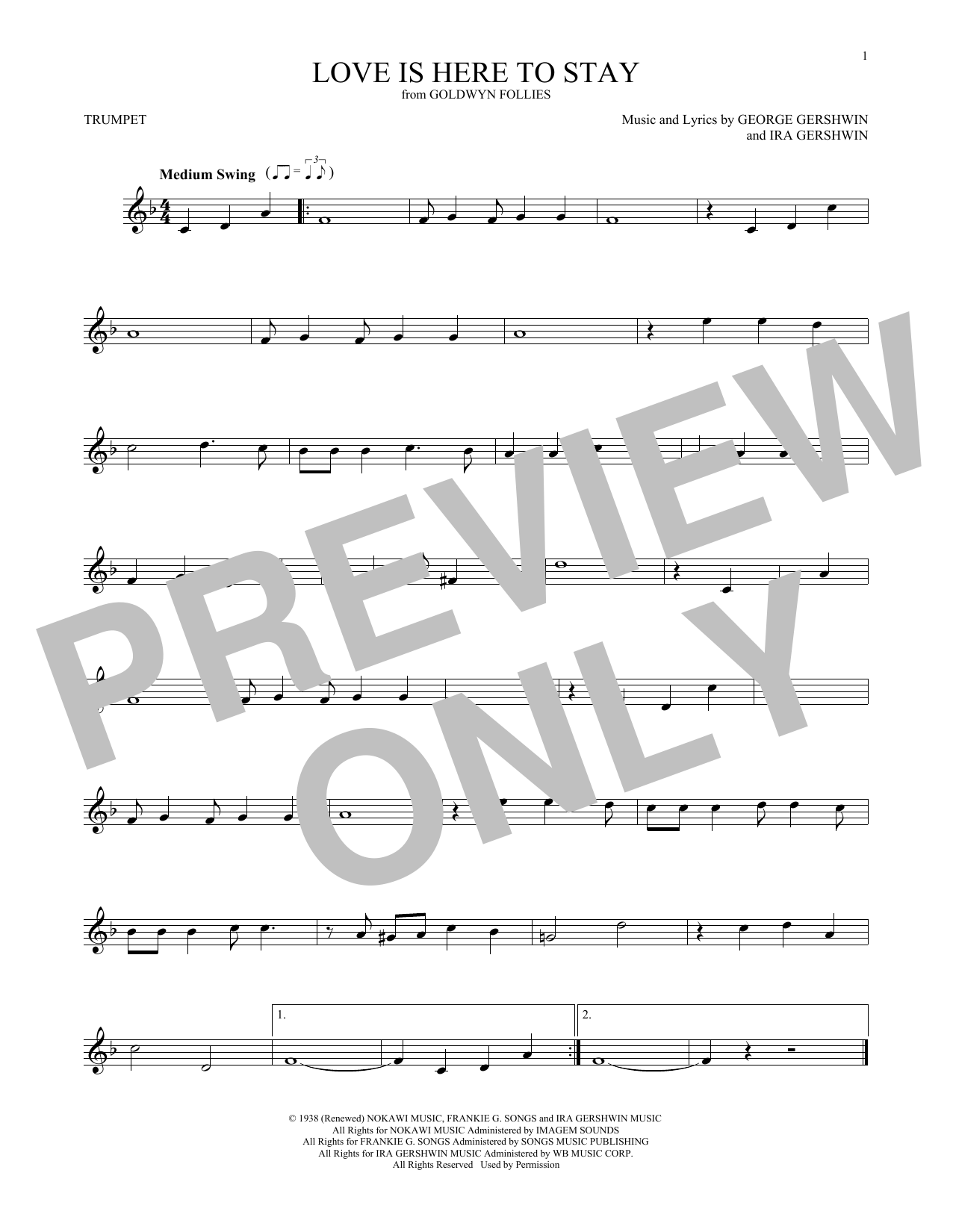 Produktgalerie: Seite 1 von 1 Love Is Here To Stay, Ira Gershwin, Trompete