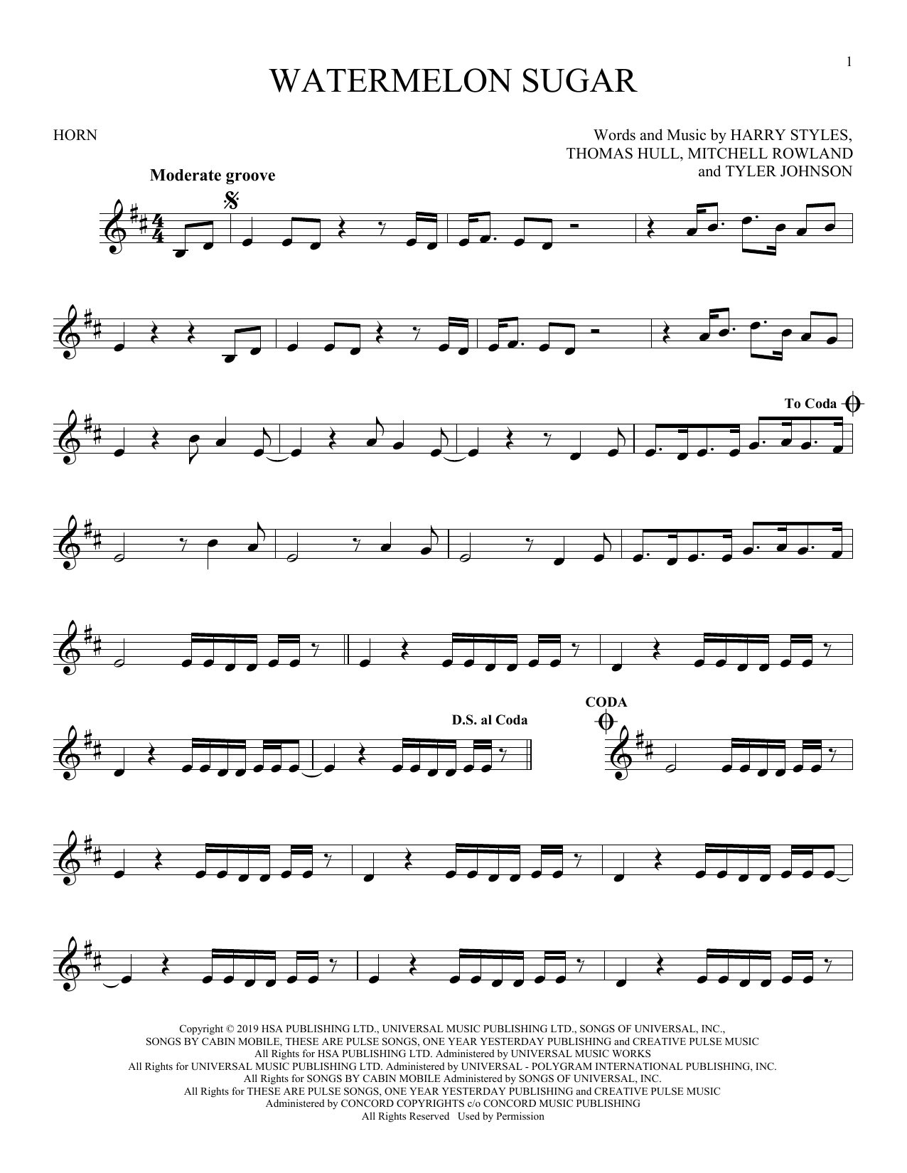 Produktgalerie: Seite 1 von 1 Watermelon Sugar, Harry Styles, Horn