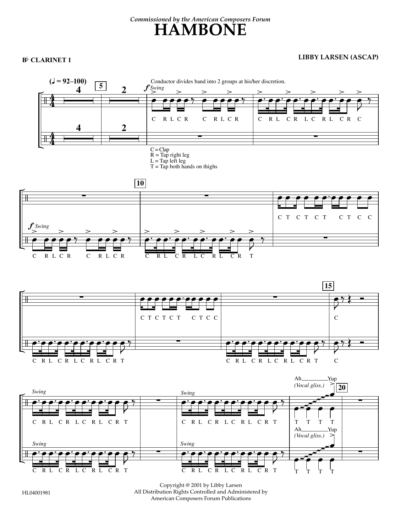 Product picture to: Hambone - Bb Clarinet 1