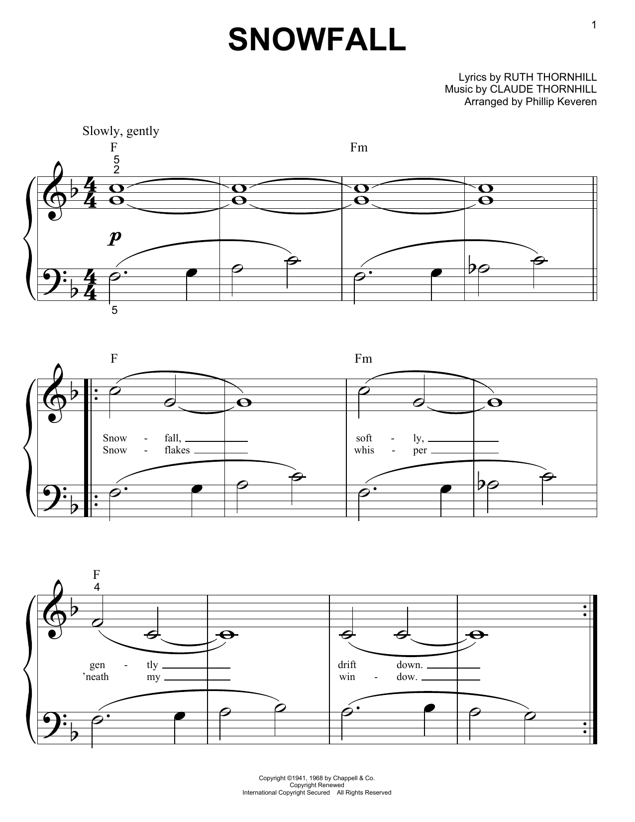 Product gallery: Page 1 of 1 Snowfall (arr. Phillip Keveren), Tony Bennett