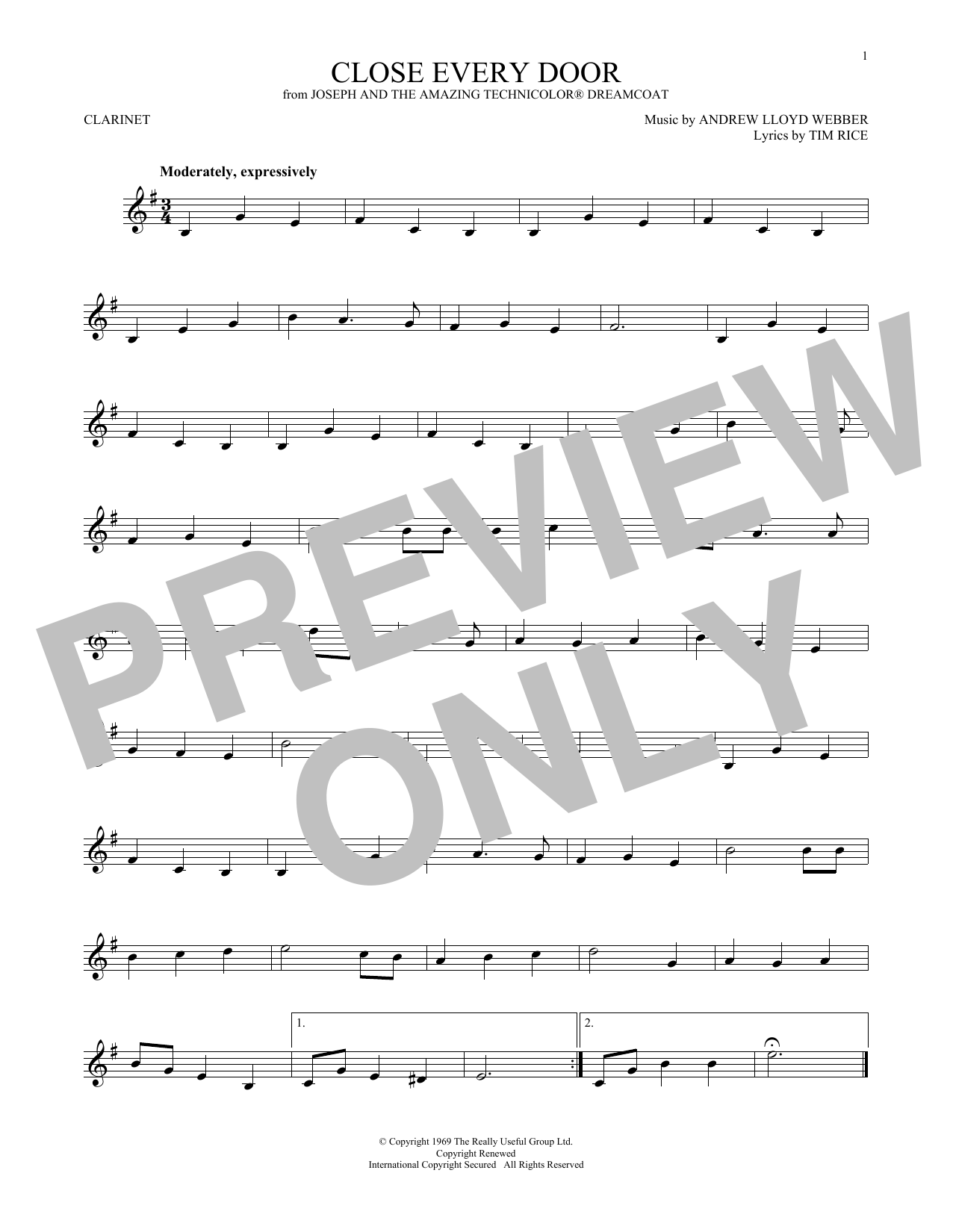 Product gallery: Page 1 of 1 Close Every Door, Andrew Lloyd Webber