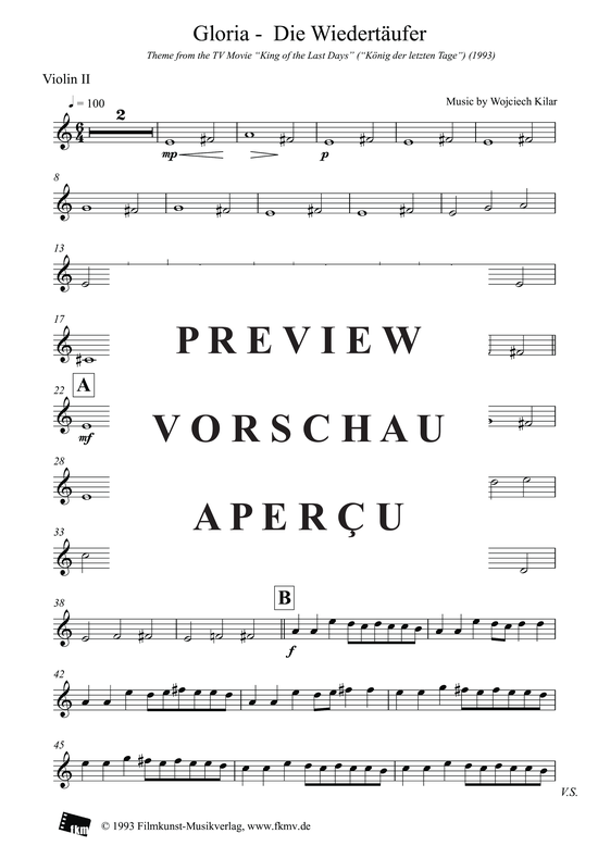 Product gallery: Page 4 of 7 König der letzten Tage - Gloria: Violine 2, , Violin