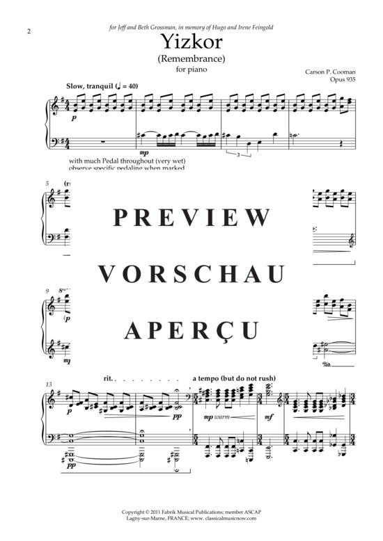 Product gallery: Page 3 of 4 Yizkor , , Piano Solo