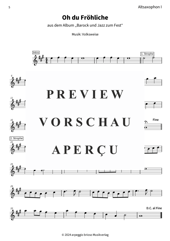 Product gallery: Page 7 of 8 Oh du Fröhliche - aus dem Album Barock und Jazz zum Fest, , (Duet 2x alto saxophone)