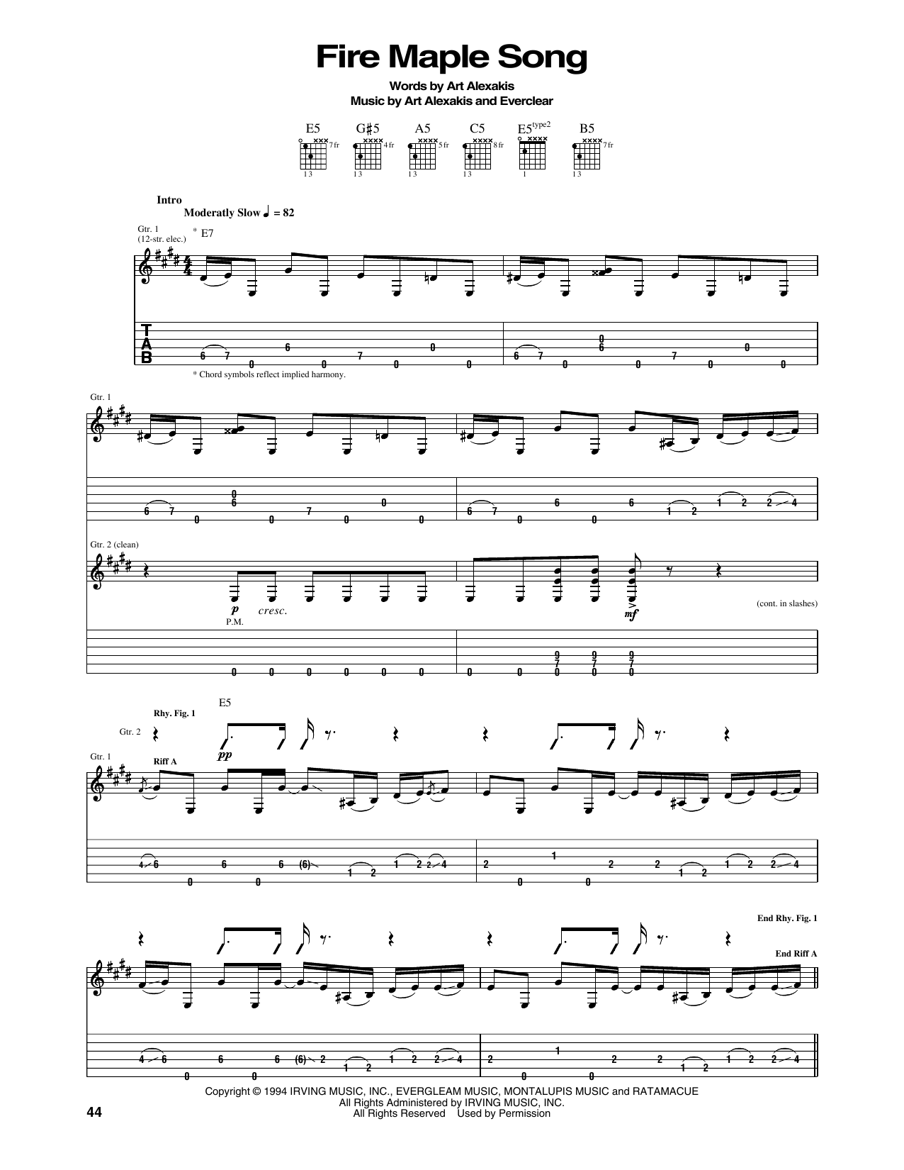 Produktgalerie: Seite 1 von 1 Fire Maple Song, Everclear, Gitarre