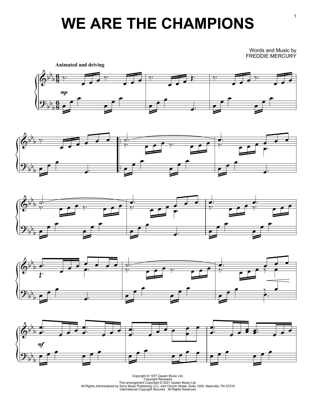 Product gallery: Page 1 of 1 We Are The Champions [Classical version] (arr. David Pearl), Queen