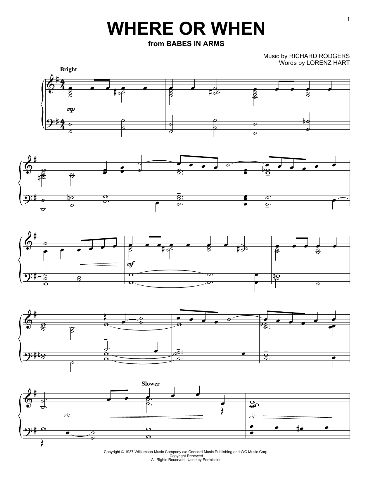 Produktbild zu: Where Or When (from Babes In Arms)
