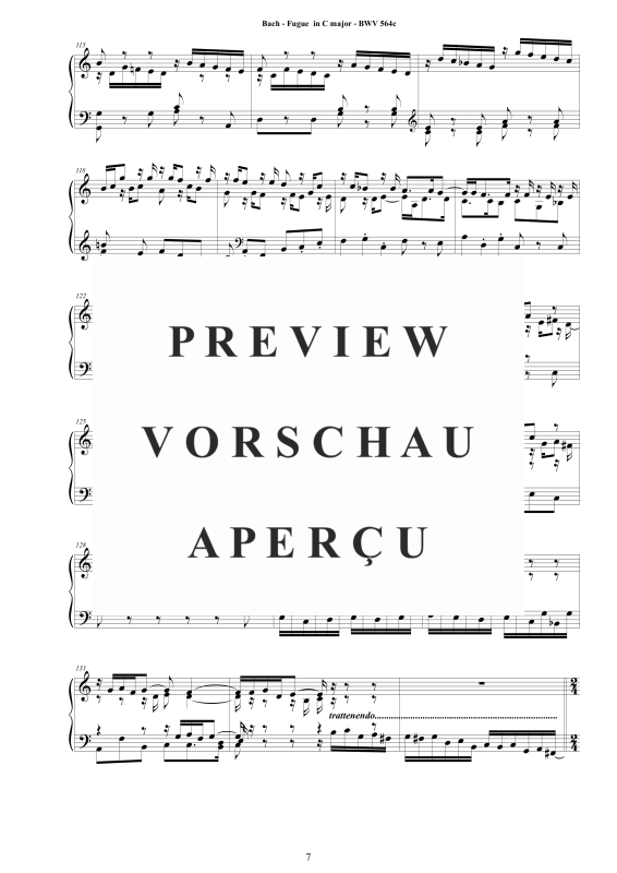 Produktgalerie: Seite 8 von 9 Fuge in C-Dur BWV 564c, , Klavier Solo