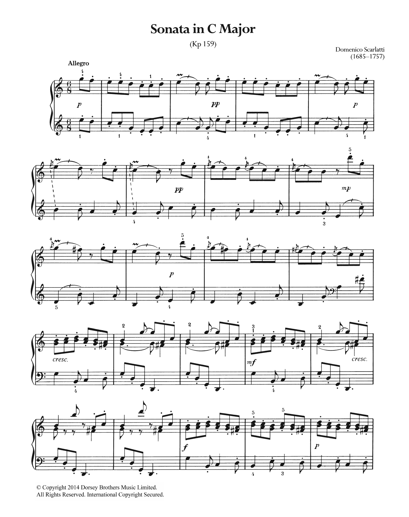 Product picture to: Sonata In C Major, K.159