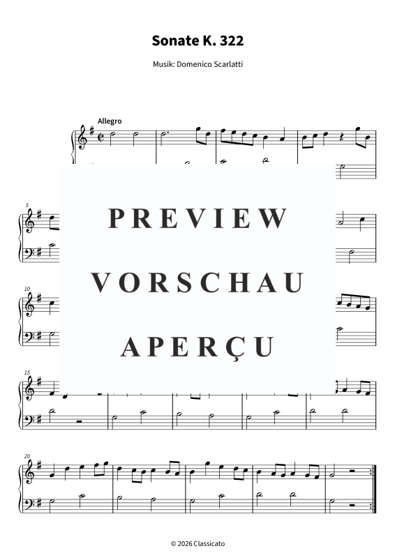 Produktgalerie: Seite 5 von 5 Sonate K. 322 - Vereinfachte Fassung in G-Dur, , Klavier Solo