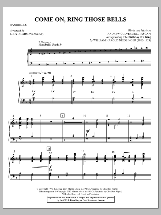 Produktgalerie: Seite 1 von 1 Come On, Ring Those Bells, Lloyd Larson, Percussion