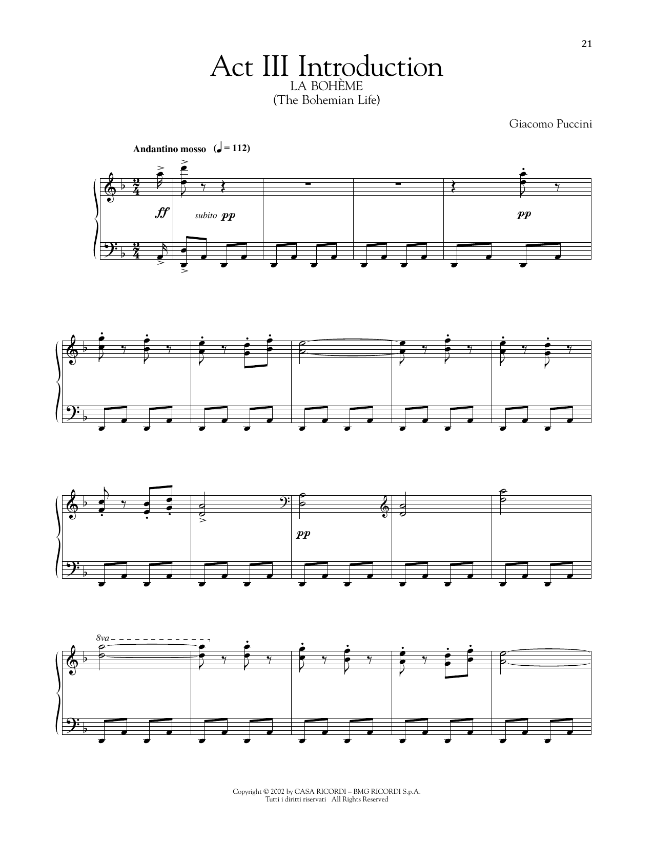 Product gallery: Page 1 of 1 Act III Introduction, Giacomo Puccini