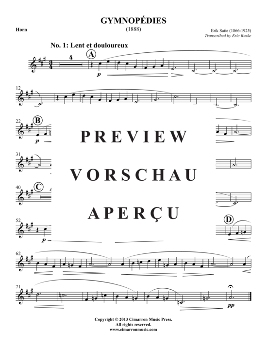 Produktgalerie: Seite 8 von 10 Gymnop&eacute dies , , (Horn + Klavier/Harfe)