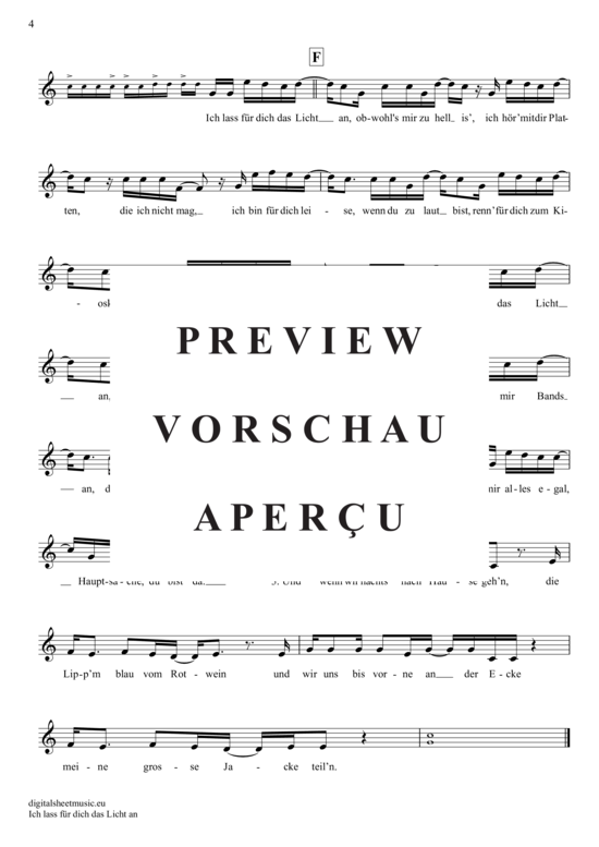 gallery: Ich Lass Für Dich Das Licht An , Revolverheld, (Trompete in B)