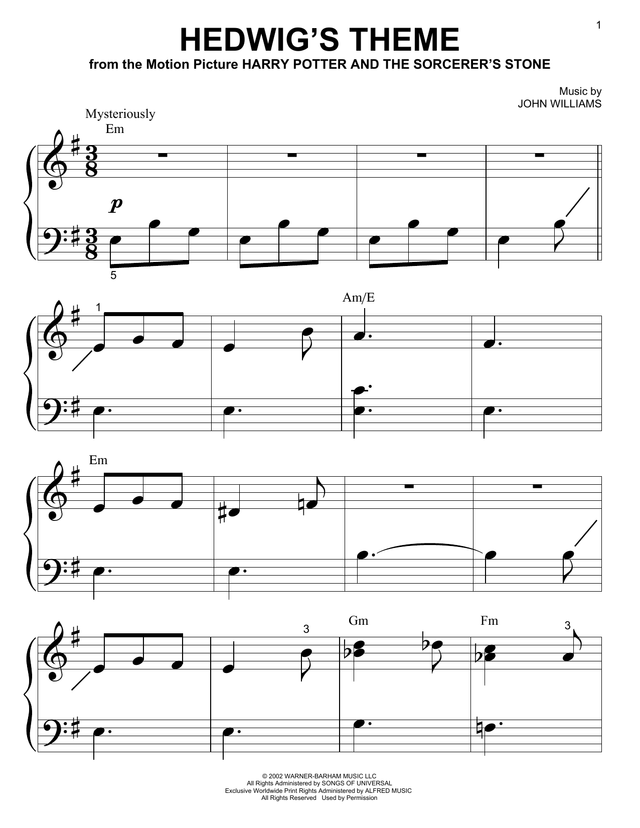 Produktbild zu: Hedwig's Theme (from Harry Potter And The Sorcerer's Stone)