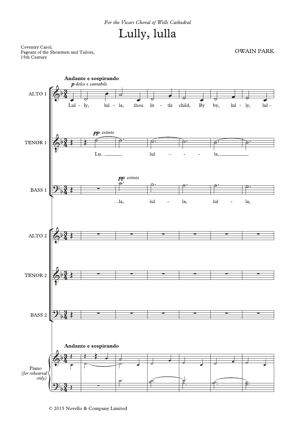 Produktbild zu:  Lully, Lulla - Owain Park