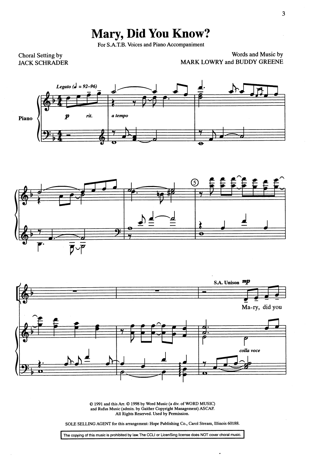Product picture to: Mary, Did You Know? (arr. Jack Schrader)