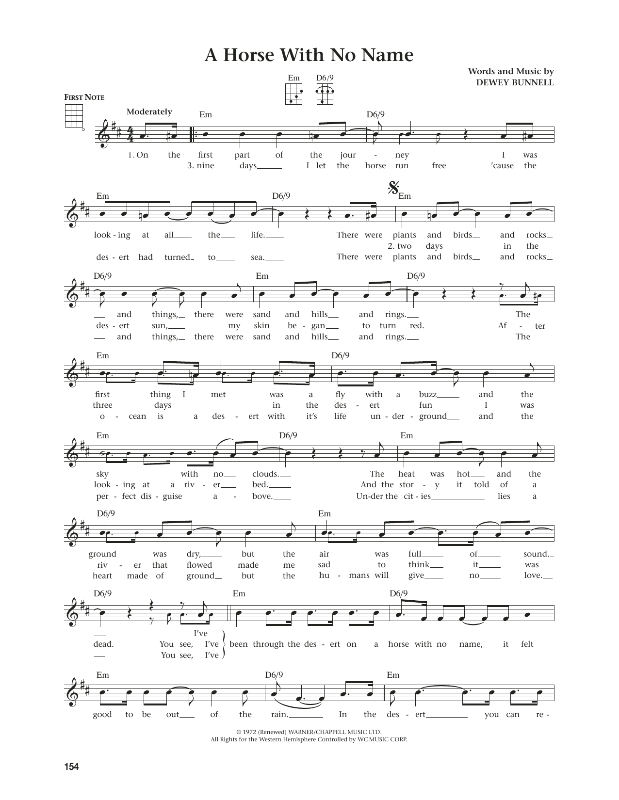 Product gallery: Page 1 of 1 A Horse With No Name (from The Daily Ukulele) (arr. Jim Beloff), America