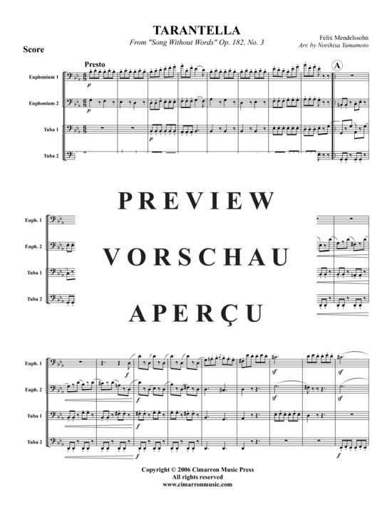 Product gallery: Page 2 of 9 Tarantella Nr. 3 , , (Tuba Quartet: 2x Baritone, 2xTuba)