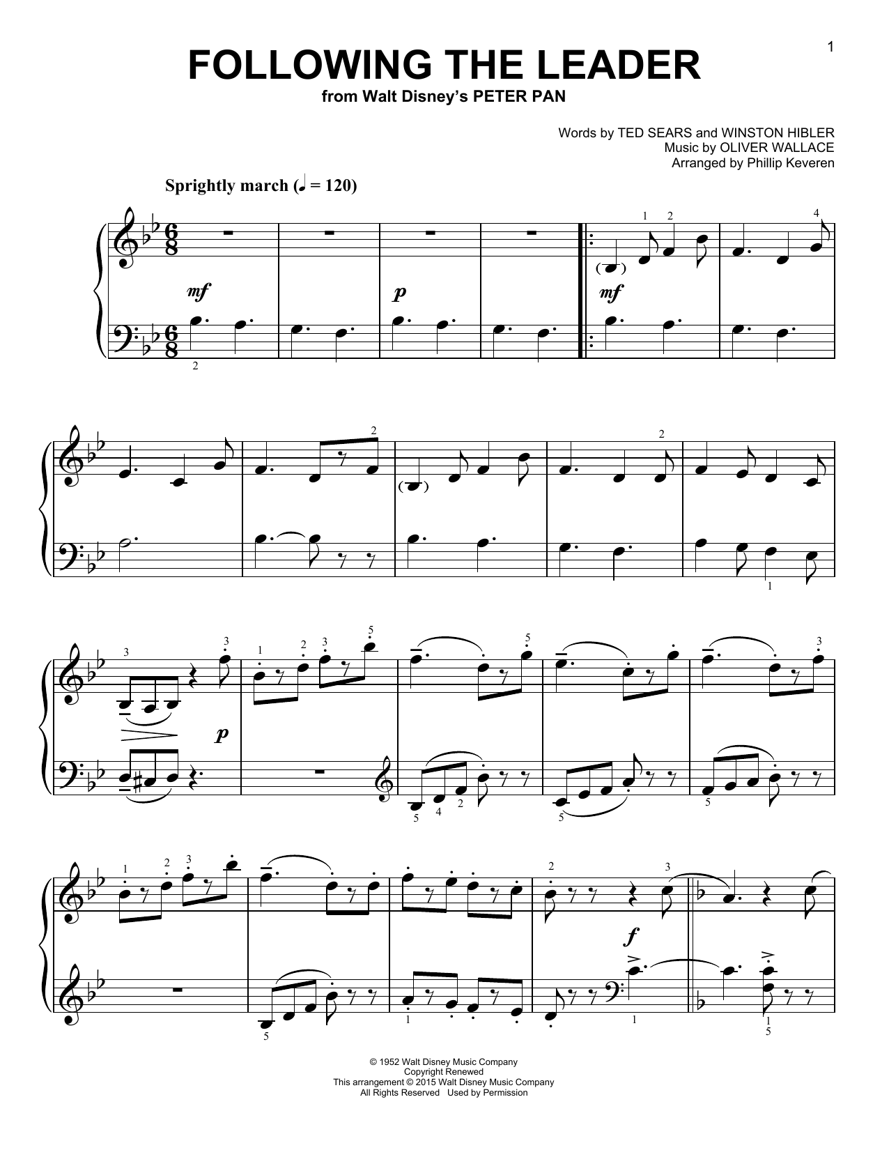 Produktbild zu: Following The Leader [Classical version] (from Peter Pan) (arr. Phillip Keveren)