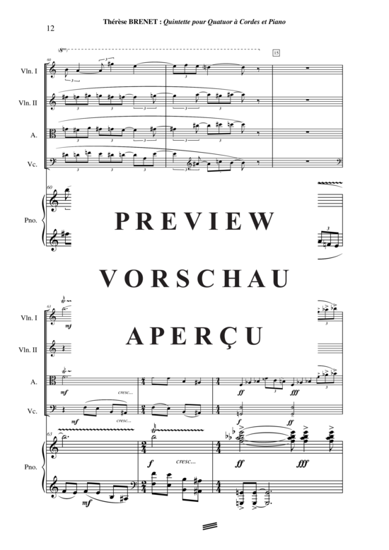 Produktgalerie: Seite 13 von 21 Quintette , , (Streicherquartett + Klavier)