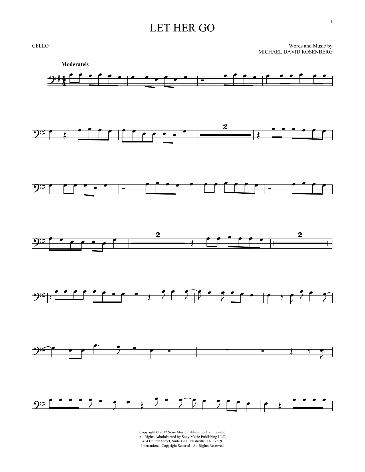 Produktgalerie: Seite 1 von 1 Let Her Go, Passenger, Violoncello